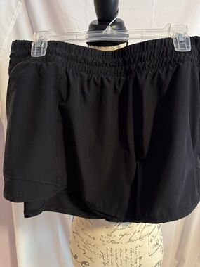 Layer 8 Black Athletic Shorts with Elastic Waistband